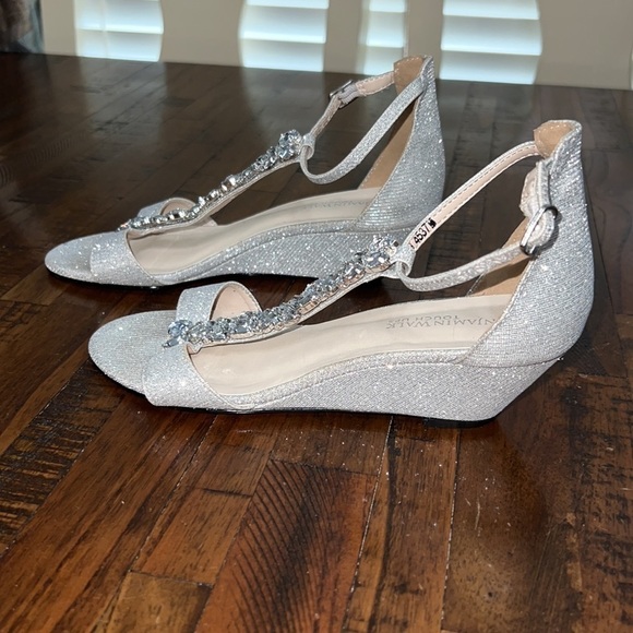 BENJAMIN WALK Touch Ups BEATRIX WEDGE SANDALS with chunky rhinestones 5.5 - Picture 5 of 14